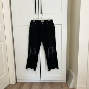 Free People Maggie MidRise Distressed Straight Jeans